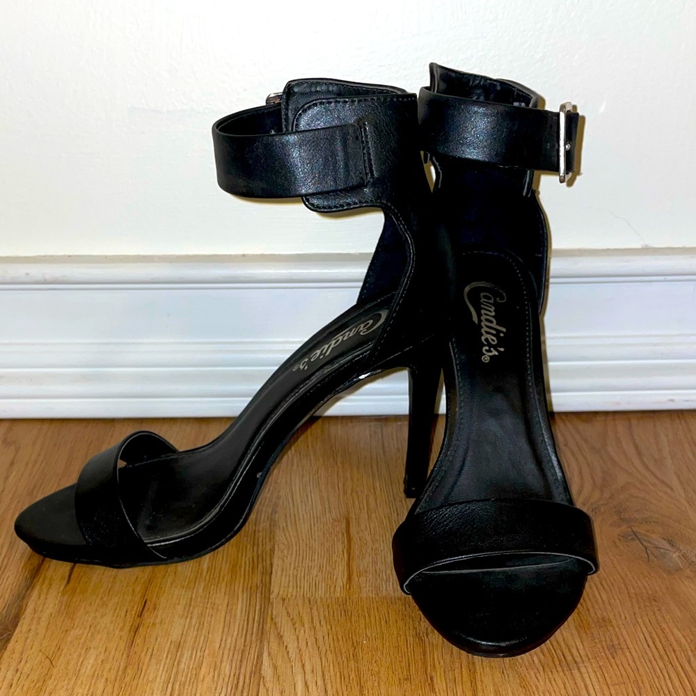 Black Ankle Strap Stilettos